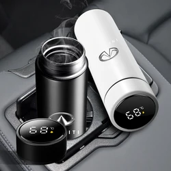 Car Logo Stainless Steel Intelligent Temperature Cup 500ml For Infiniti FX35 Q50 G35 coupe QX70 Q30 QX56 I30 M35 FX37 QX4 QX60