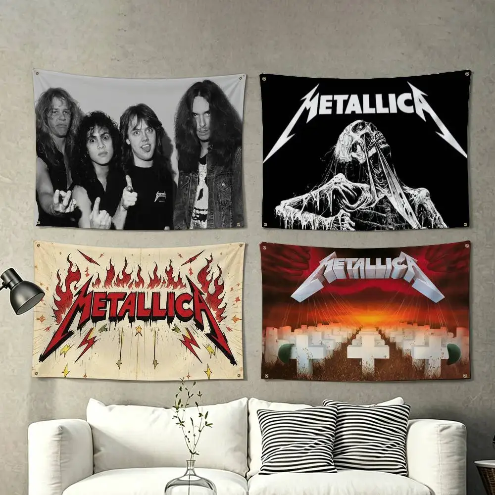 Classic Thrash Metal Band Metallica  Flags Wall Hanging Tapestry Outdoor Garage Room Decorative flag Background Blanket