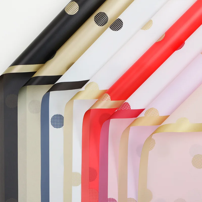 부케 꽃 포장지, 한국 스타일 물방울 무늬 종이, 방수 무광 종이, 꽃 장식 종이