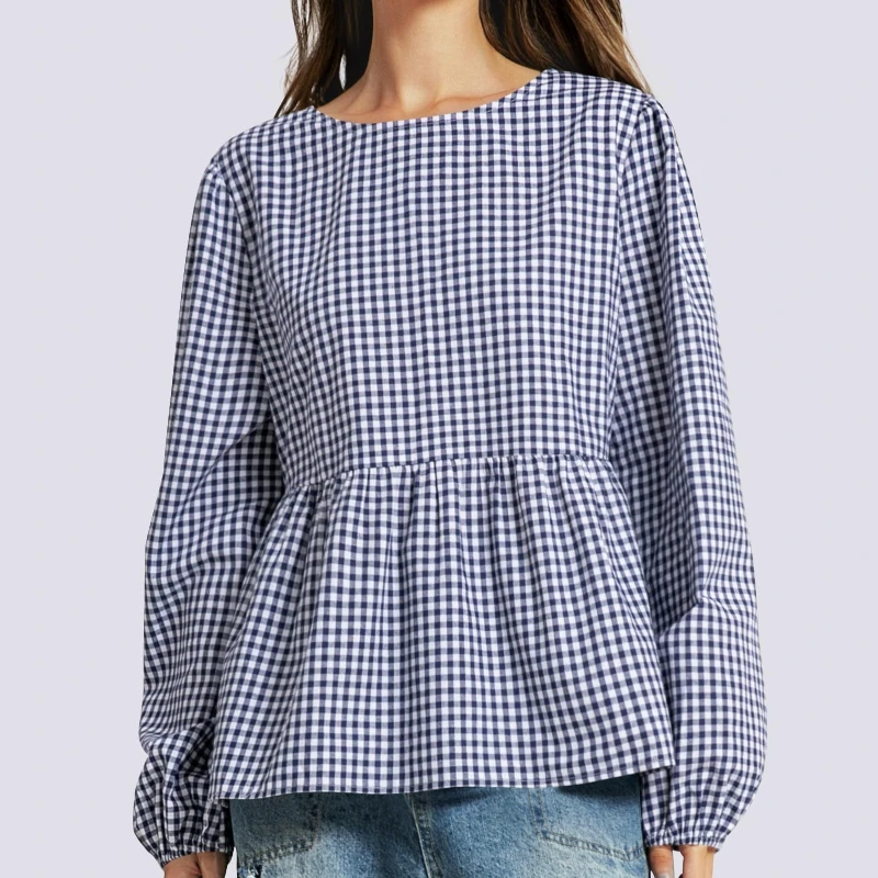 2026 Autumn New Fashion Cross Border Women's Clothing European American Style Casual Loose Sweet Strap Up Shirt Sexy Strap Up