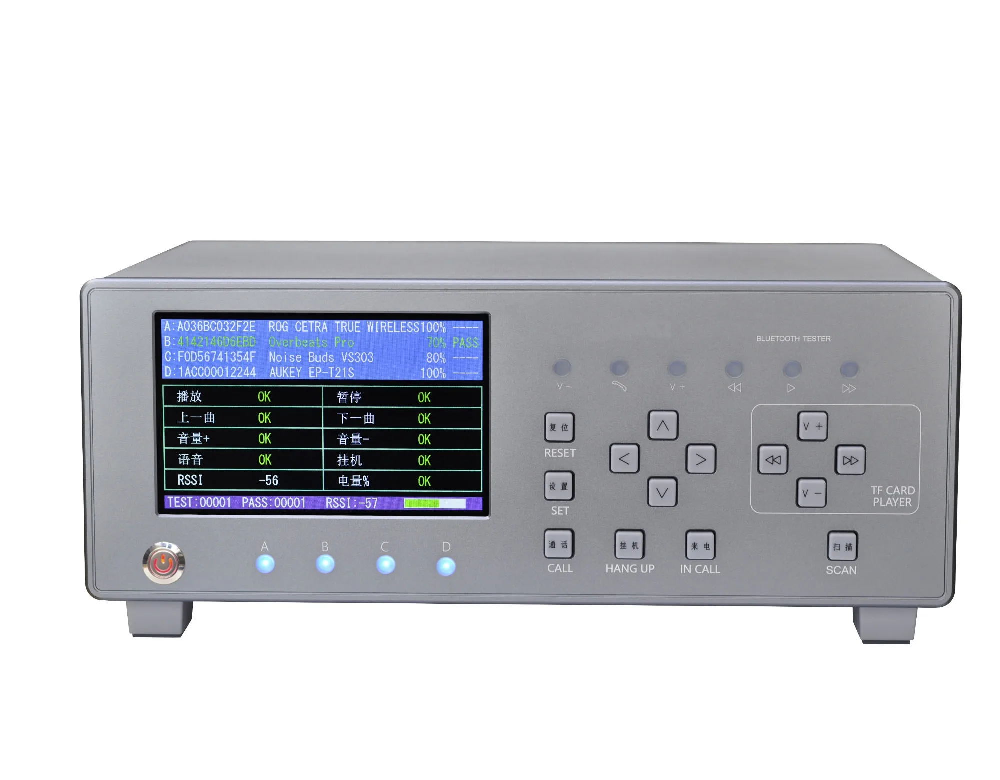 Riyol RBT623 Four-Channel Bluetooth Tester for TWS Headset Speaker Play/Pause/Call/Battery Life Endurance Aging Test