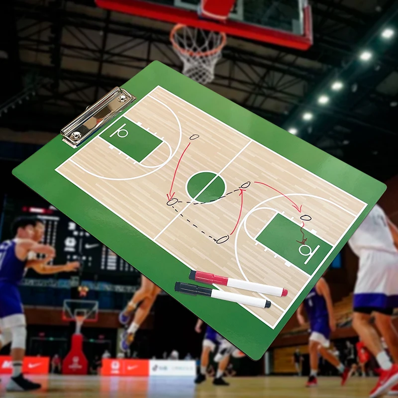 لوحة تكتيكية لمدرب كرة السلة، لوحة استراتيجية محمولة مطبوعة على الوجهين وقابلة للكتابة والمسح