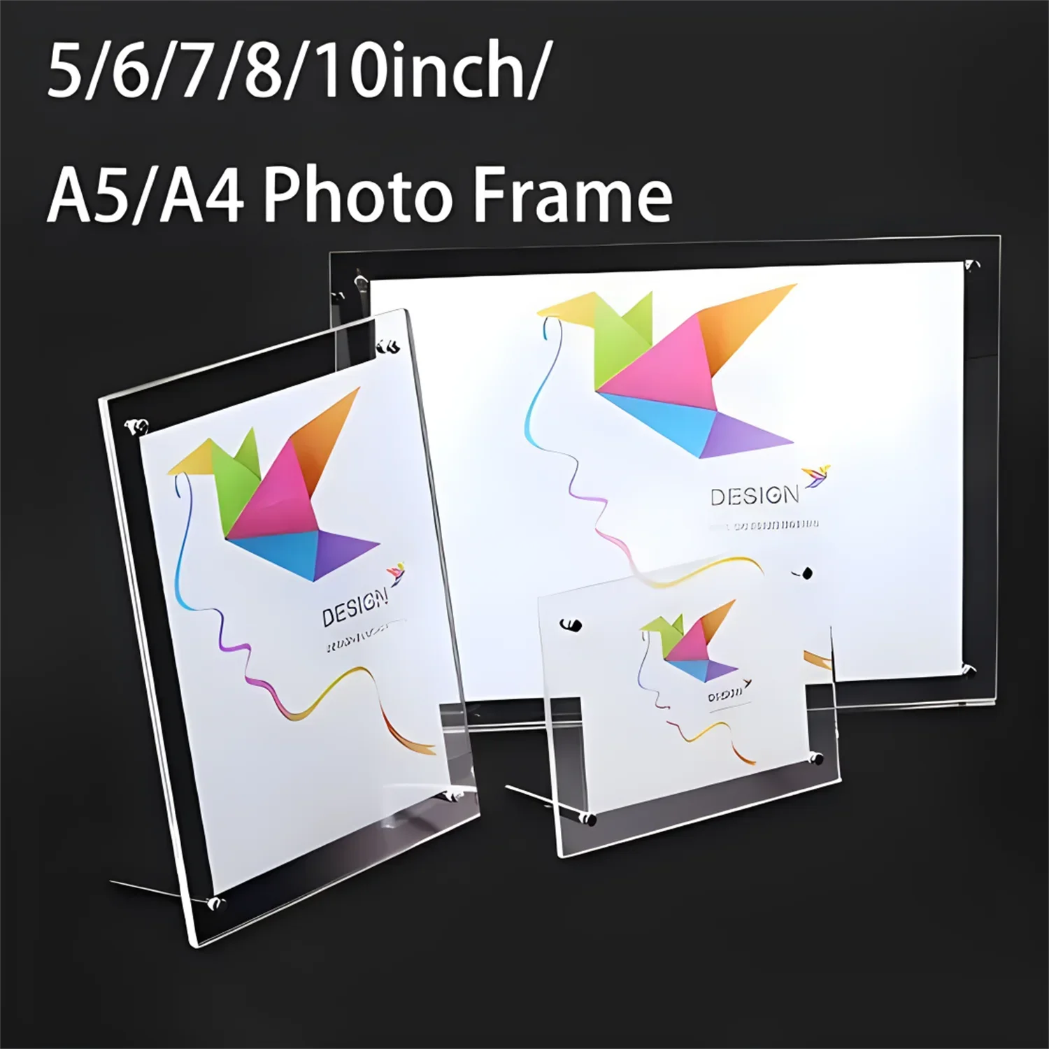 1pcs,Transparent Photo Frame Acrylic Photocard Holder Picture Frame Kpop Album Poster Tag Display Stand Desktop Ornament - view 2