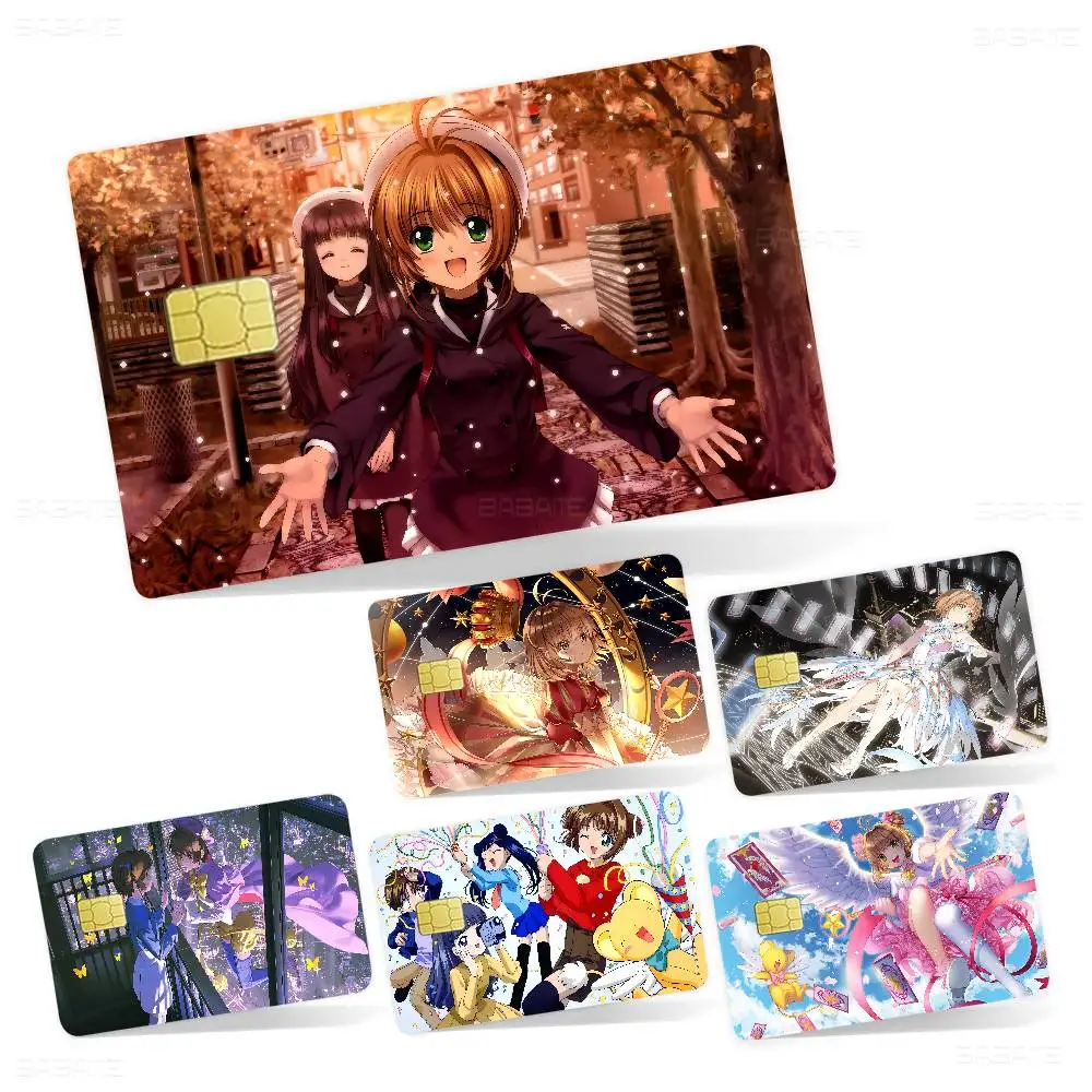 Cardcaptor Sakura Magic Circle 2024 Anime Cartoon Skin Stickers Film Tape Case for Big Credit Debit Card Front Side