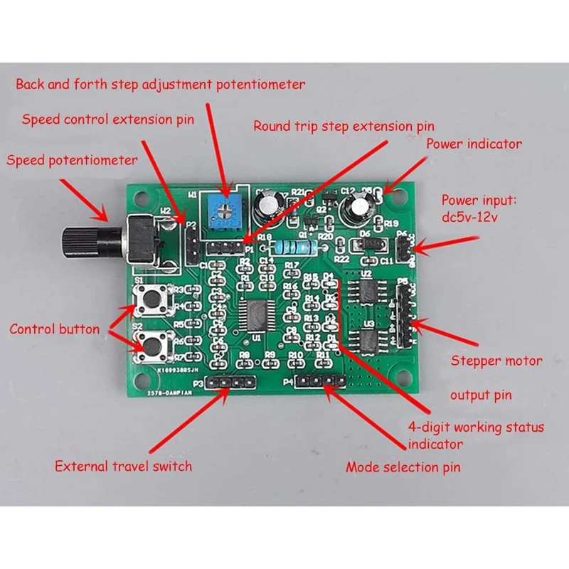 DC 5V-12V 6V Stepper Motor Driver Mini 2-Phase 4-Wire 4-Phase 5-Wire Multifunction Step Motor Speed Controller Module