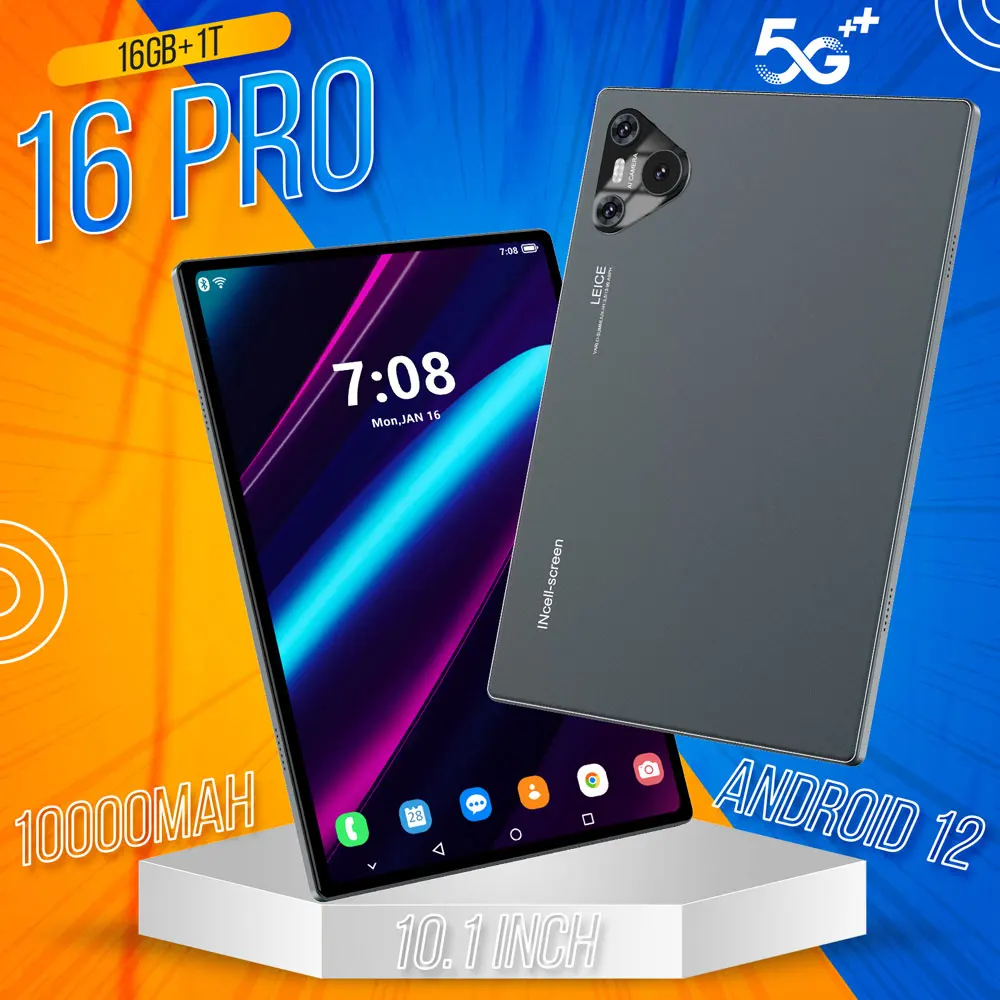

NEW Pad 16 Pro Tablet 10 inch Android 22GB+2TB 5G Dual SIM Tablet PC WIFI 10000mAh Snapdragon 870 Tablets For Children Kids Tab