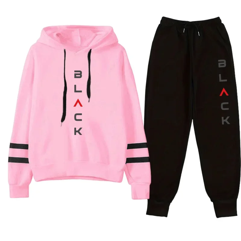 Fall Winter Casual Jogging Outfit Fashion Hoodies Outfit 2025 Womens Tracksuit Hooded Sweatshirt Sweatpants Set Urban Sportswear