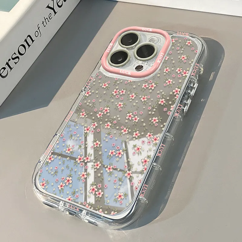 Bunte Blumen-Graffiti Air Cushion Spiegel-Handyhülle für iPhone 17 15 14 16 Pro Max 13 12 11 Pro XR XS 8 Plus 17Air Girl Cover – Detail 12