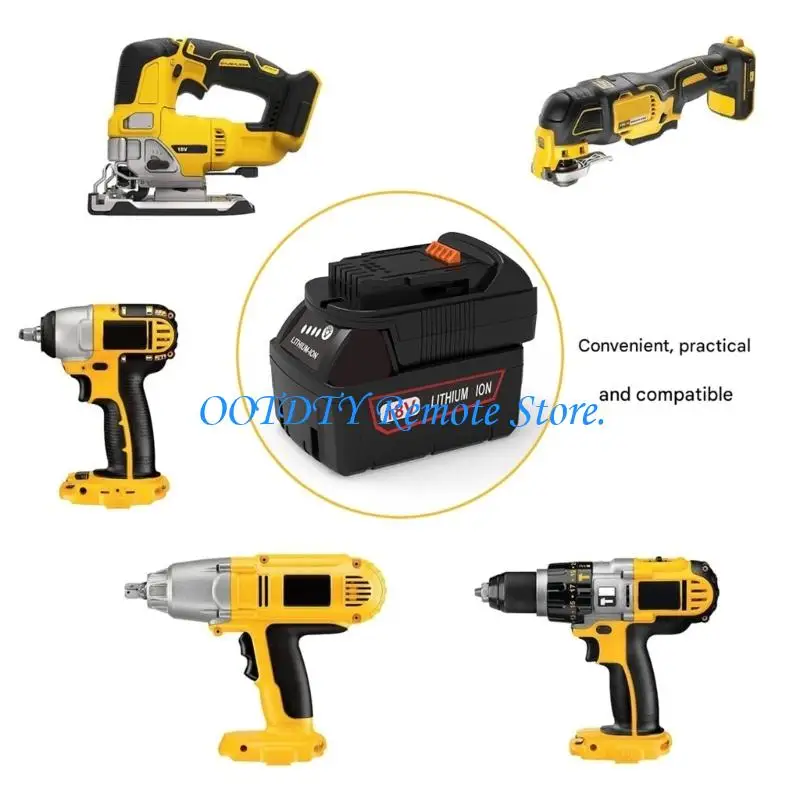 Daily Maintenance Battery Adapter for Tool Use with Textured Grip, Slide-On Locking Small Adapter Body, and Repair Area Support