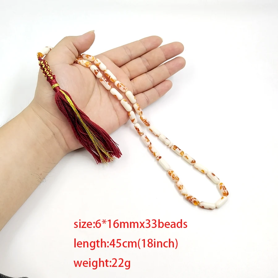 Tasbih Bakelat 33 prayer beads Misbaha bracelet Gift for eid turkish handmade red tassel accessories on hand - view 6