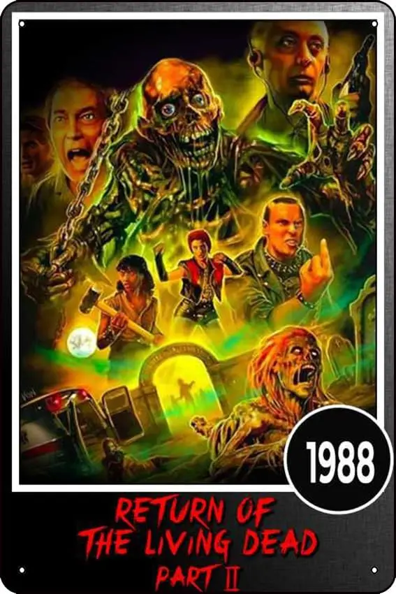 «Возвращение живых мертвецов» часть II (1988) фильм Ретро Декор оловянные знаки плакаты винтажные металлические знаки металлический плакат табличка Ретро Kitche