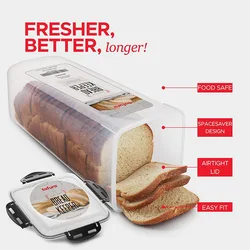 Plastic Bread Box with Sealing Lid and Tray Bread Storage Box Sandwich Bread Storage Box Pasta Storage Box Multigrain Jar