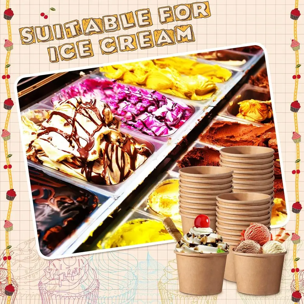 أكواب آيس كريم من ورق الكرافت سعة 5 أونصة - 400 عبوة من أكواب الحفلات للاستعمال مرة واحدة للحلويات والحلويات والاحتفالات #4