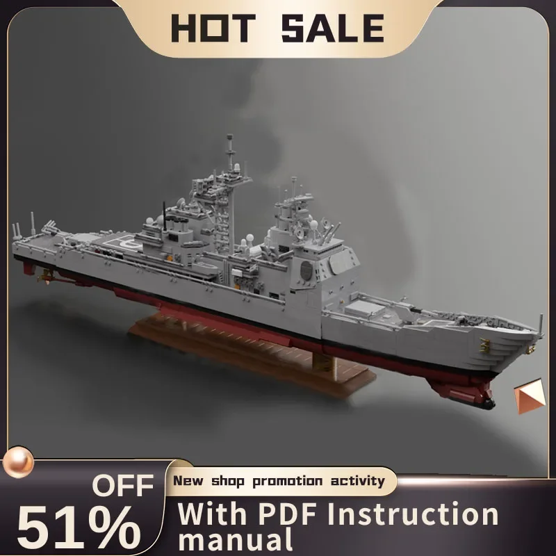 

New 3742Pcs Moc Military Weapons Ticonderoga Cruiser Model Custom Puzzle Technology Diy Assembly Children Toy Boy Holiday Gift