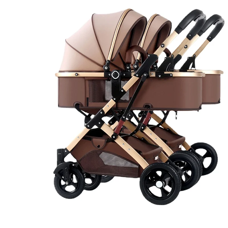 Twin strollers can sit and lie down and split newborn toddlers, dragon and phoenix tires, multi-functional landscape strollers