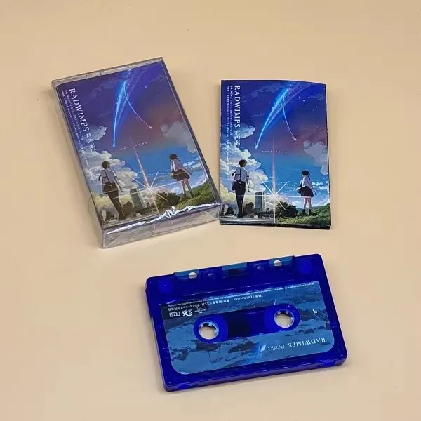 Cintas de música de Anime Makoto Shinkai Your Name, Miyamizu Mitsuha Tachibana Taki, caja de bandas sonoras, Walkman, Cassette Prop