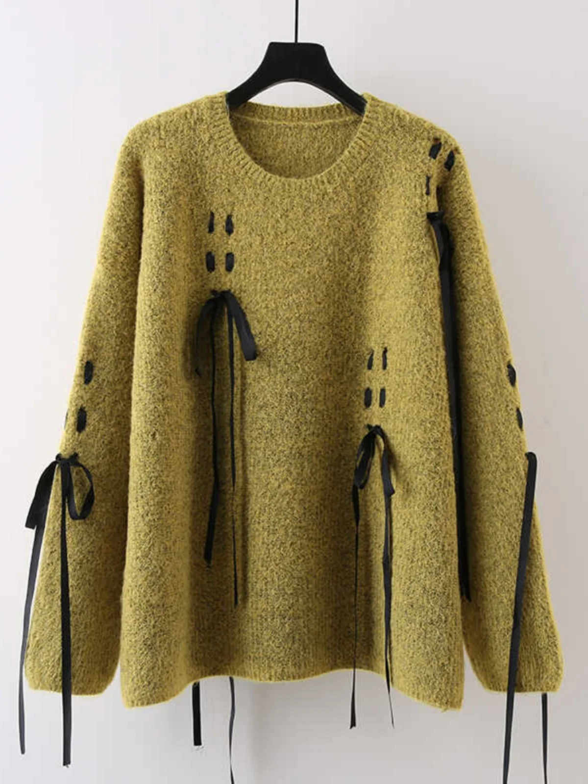 

Модный женский свитер с круглым вырезом и бантом, мягкий, повседневный, уютный, на раннюю осень, удобный, вязаный