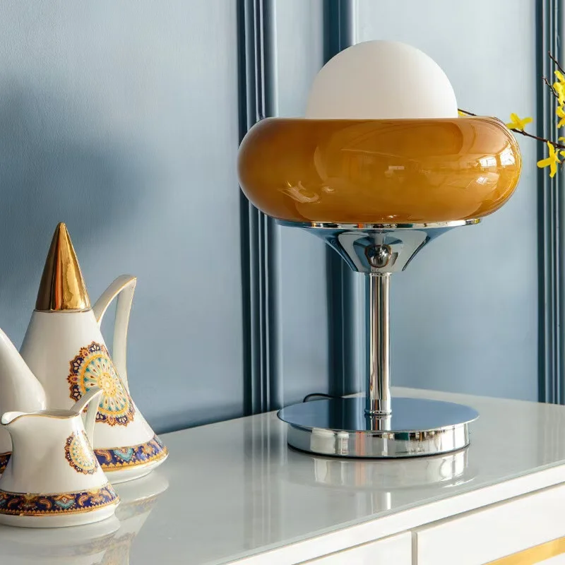 Vintage Egg Art szklany klosz lampa podłogowa średniowieczny styl Bauhaus LED standardowa lampa salon sypialnia biuro oświetlenie do nauki