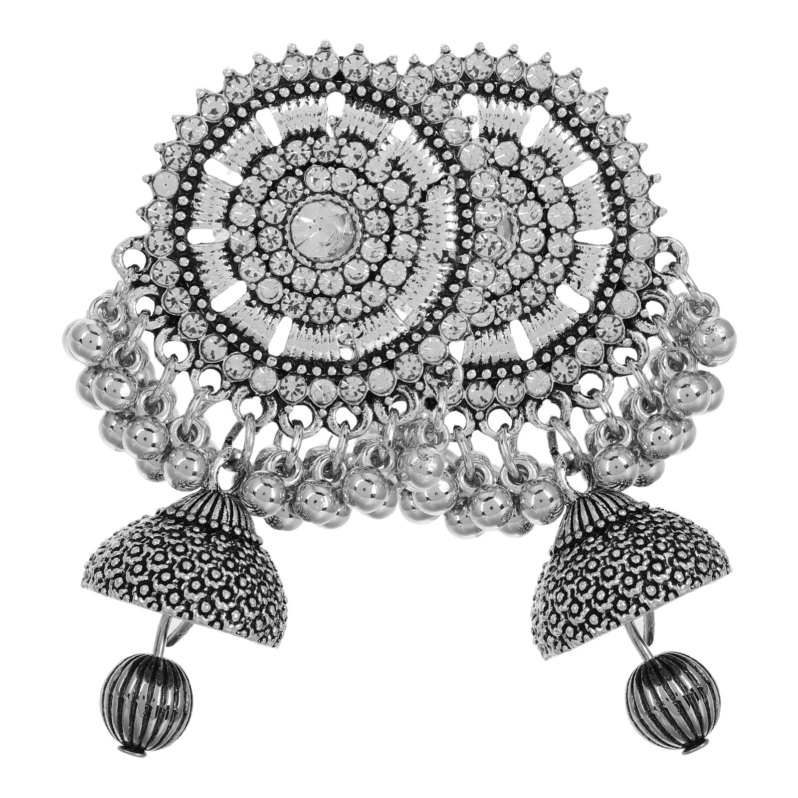 

1Pair Silver Earrings Boho Ethnic Jewelry Oxidized Finish Tassel Dangle Statement Earrings Women Fashion Wedding Party