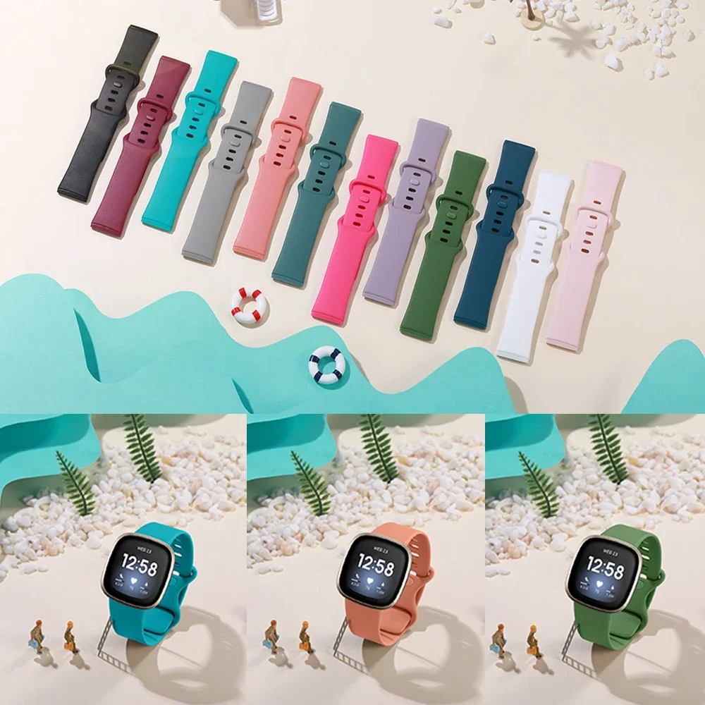 Soft Silicone Strap For Fitbit Versa 3 4 Smart Watch Sport Bracelet Fit bit Sense 2 Watchband Band Correa