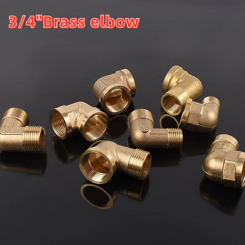 

1PCS 3/4" Thread 90 Deg Brass Elbow Inner and Outer Filaments Natural Gas Water Pipe Copper Fittings Adapter