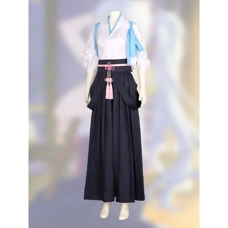 

Новый Genshin Impact Камисато Аяка Косплей Кендо Костюм Жаккардовая Ткань Униформа Костюмы на Хэллоуин Frostflakef;5,c'8.m;0'