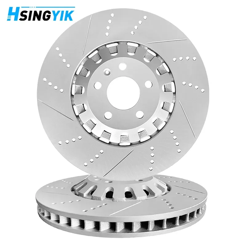 Perforated High Carbon Steel Vented Front Brake Rotor for A6 A7 A8 4M0615301AD 374X36mm