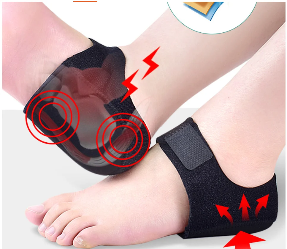 كعب لتخفيف الآلام إدراج التهاب اللفافة الأخمصية كعب حفز وسائد هلام منصات العناية بالقدم دعم الأكمام كعب حامي الجوارب حديثا #4