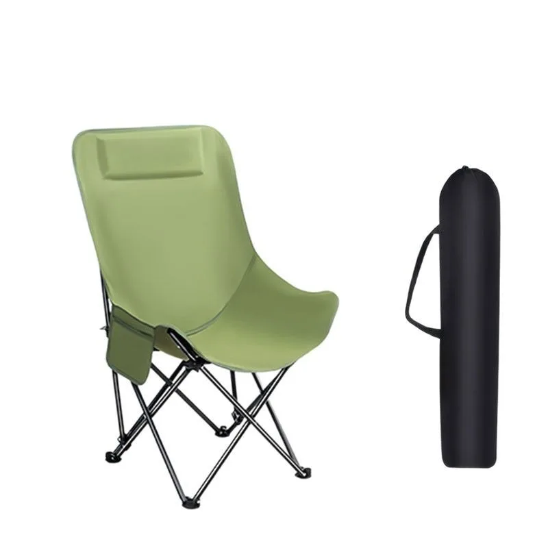 Outdoor Folding Chair Picnic Camping Portable High Back Chair Folding Moon Chair High Back Adjustment Beach image 4
