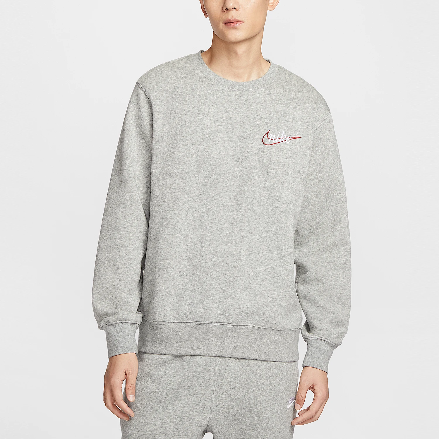 

Nike genuine Sportswear Club men's round neck embroidered sweatshirt IF0680-063