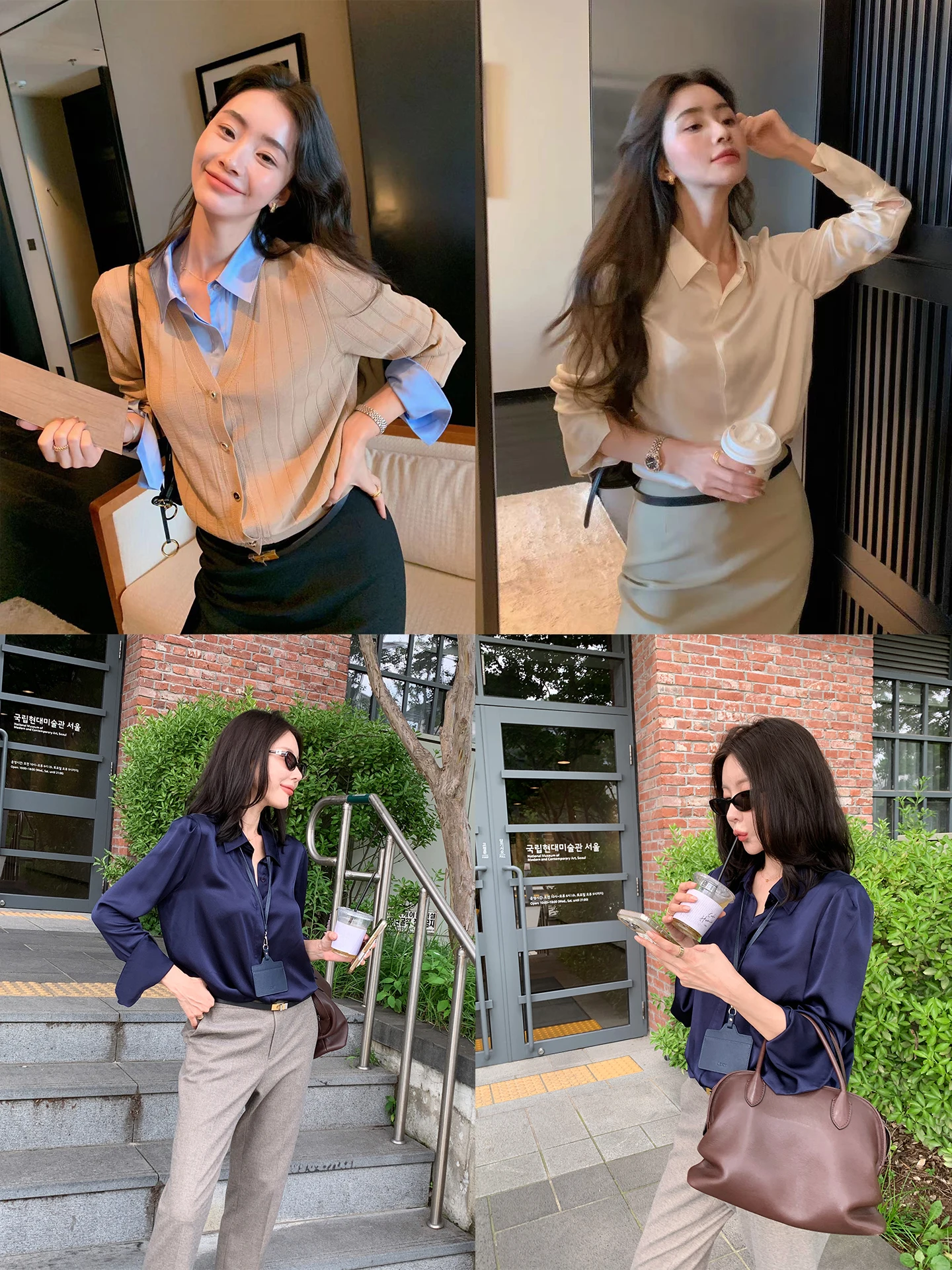 

Женская шелковая блузка LIYSENIOR, модная, свободного кроя, осень 2025, немнущаяся, с длинным рукавом, тонкая, стандартного размера