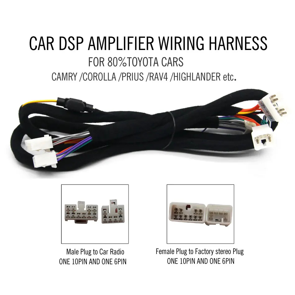 Wiring harness for car DSP amplifier fit for Toyota series CAMRY /COROLLA /PRIUS /RAV4 /HIGHLANDER/2015 SUBARU FORESTER etc