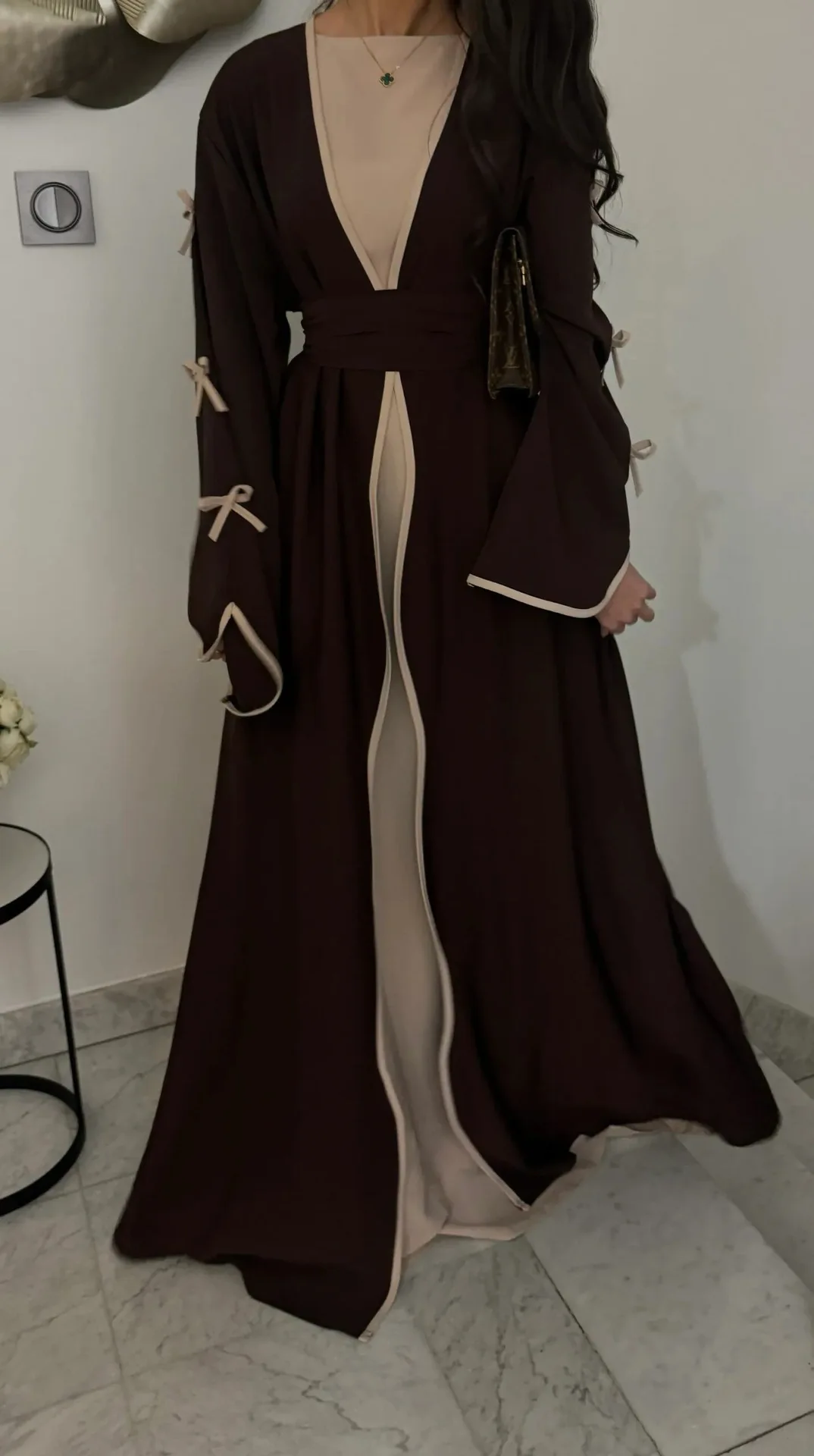 Femmes musulmanes dubaï moyen-orient Robe à nœud Abaya nœud vêtements