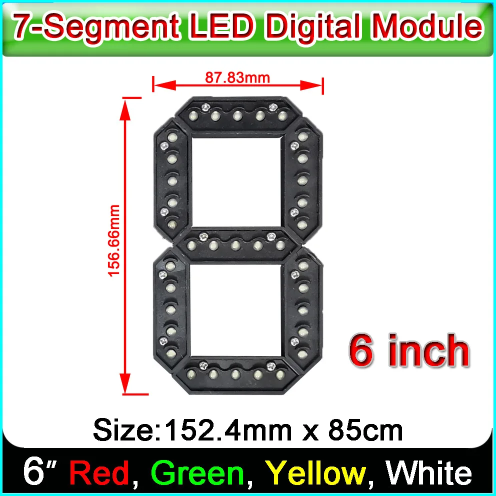 

6 inches 7-segment LED number module, Red, yellow, green, white 4 color Optional,LED Digital module,Oil & gas price screen