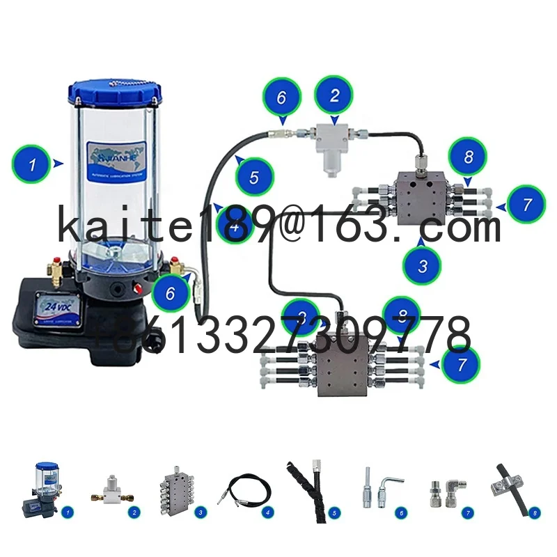 24 Vdc Central Greasing Lubrication Pump Electric Excavator 12v Dc Auto Grease Lubrication System