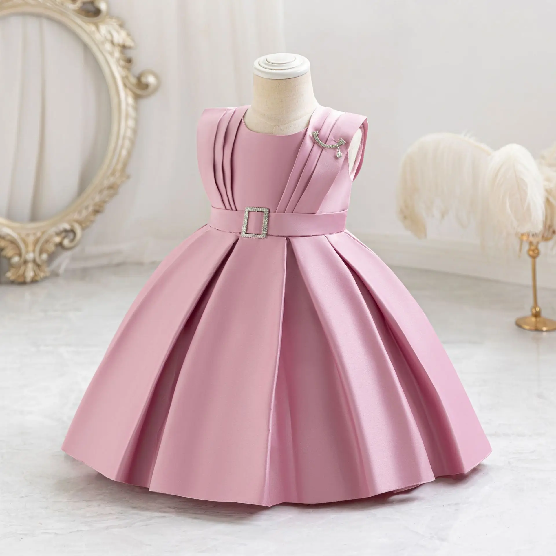 

Новое детское милое платье принцессы на день рождения, веселое и модное детское платье, элитное вечернее платье с цветочным узором для девочек