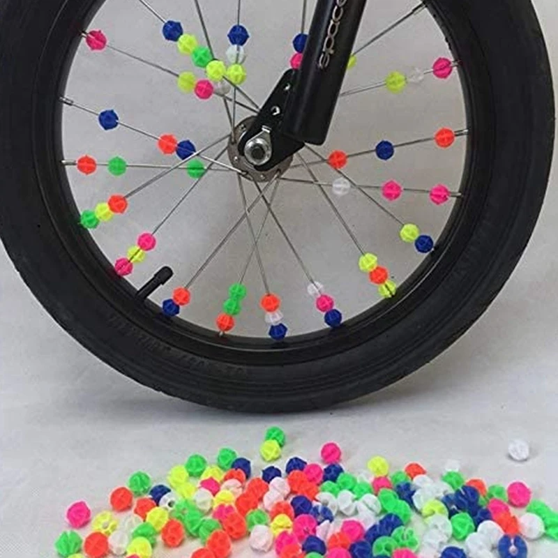 1 Pcs Bike Electric Bicycle Rear Seat Net Skirt & 108 Pcs Bicycle Round Decorative Colored Beads Spoke Beads