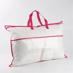 Transparent Non-woven Pillow Packed Quilt Blanket Zipper Dustproof Storage Bag Household Organizer Bag Tote Bag Various Sizes