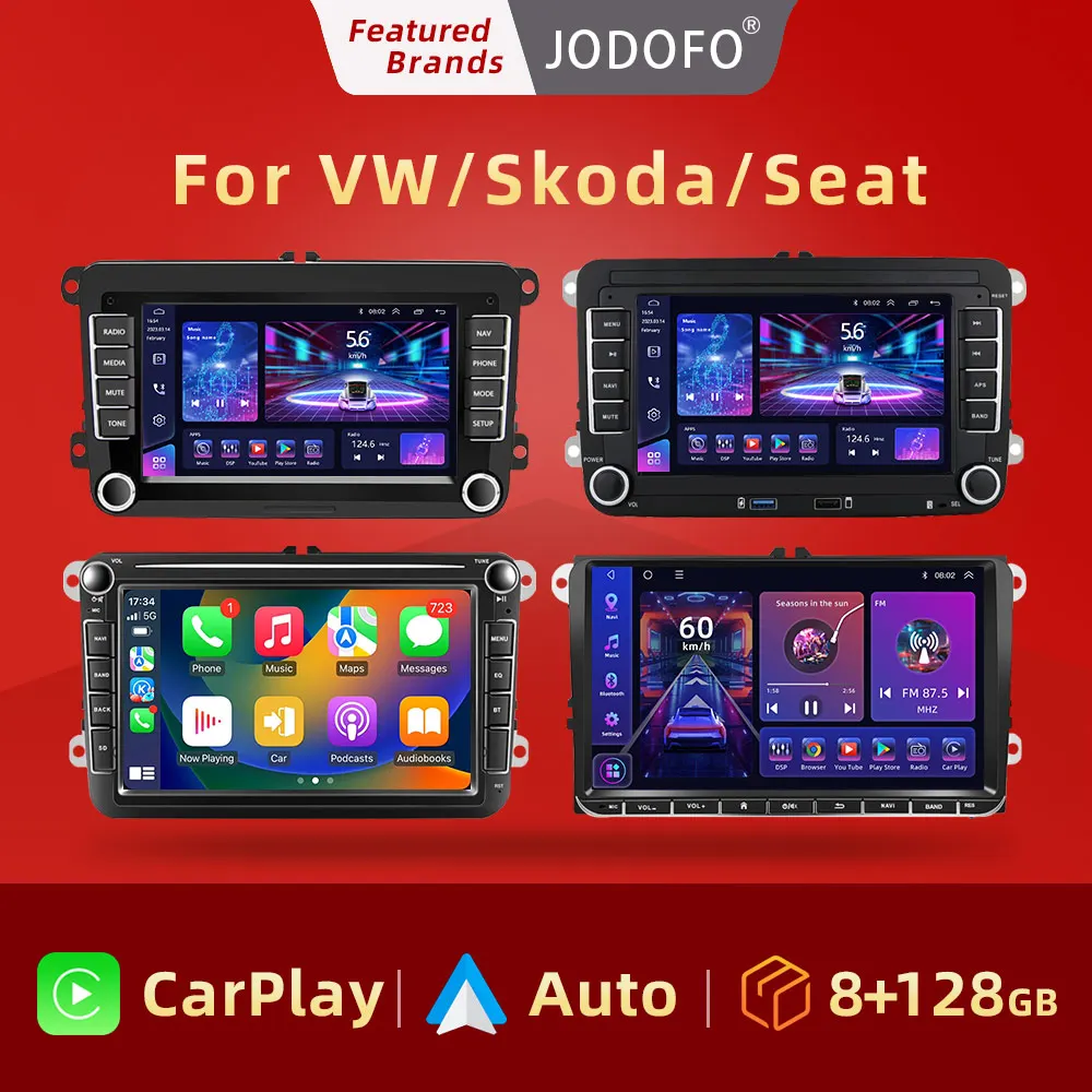 

Jodofo Car Radio Multimedia Player For VW Volkswagen Polo/Tiguan/Golf 6/Passat/b7/b6/Jetta/Skoda/Octavia Seat Android 11 Carplay