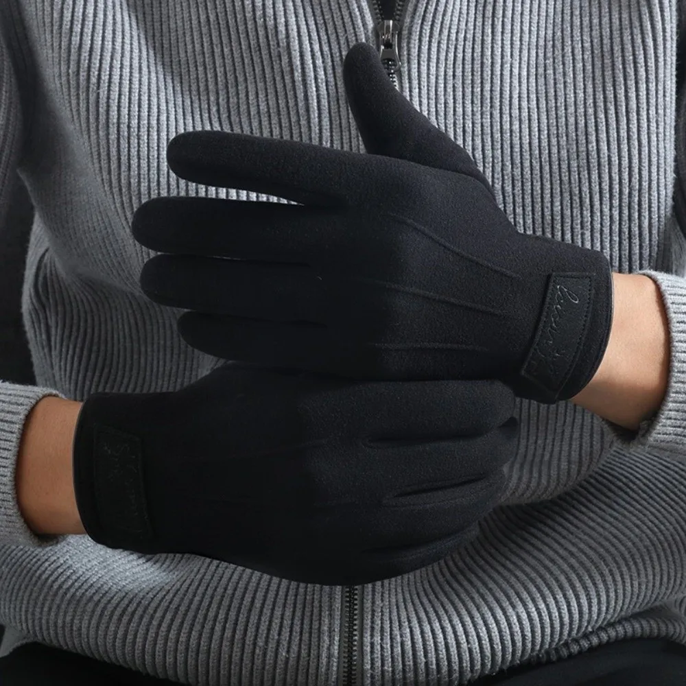 جديد زائد المخملية الرجال قفازات الشتاء يندبروف قفازات دافئة في الهواء الطلق قفازات مقاومة للبرودة أدوات سميكة الدافئة #1