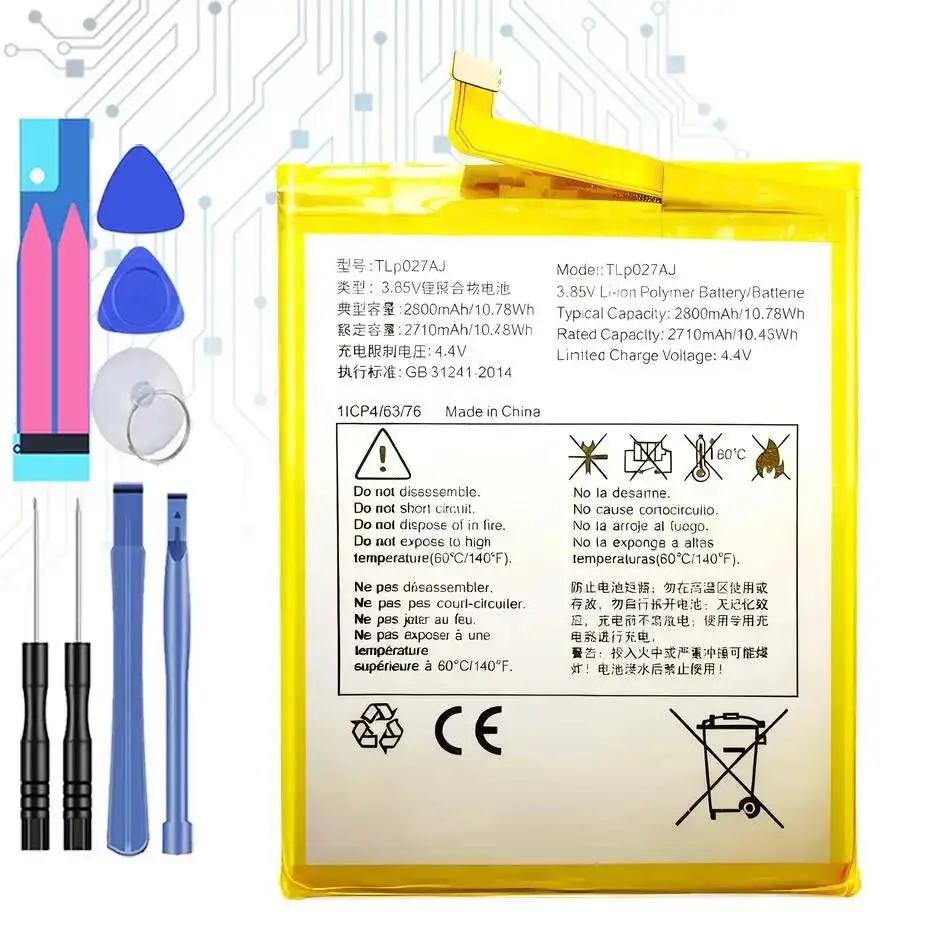 

TLP027AJ TLP027AC 2800 мАч аккумулятор мобильного телефона для Alcatel A5 Led 5085D 5085Y Idol 5 6085D Pulsemix OT5085C Safe