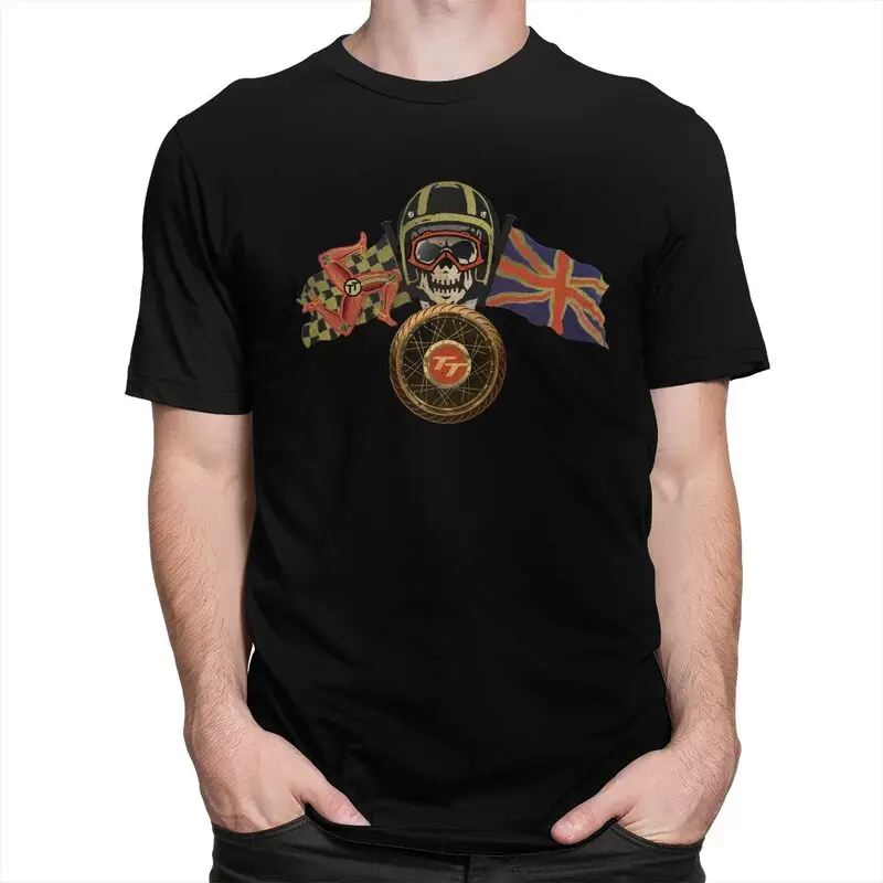 Custom Fashion Isle Of Man TT Flag T Shirts Men Short Sleeved Motor Race T-shirts Casual Tee 100% Cotton Tshirt Merchandise