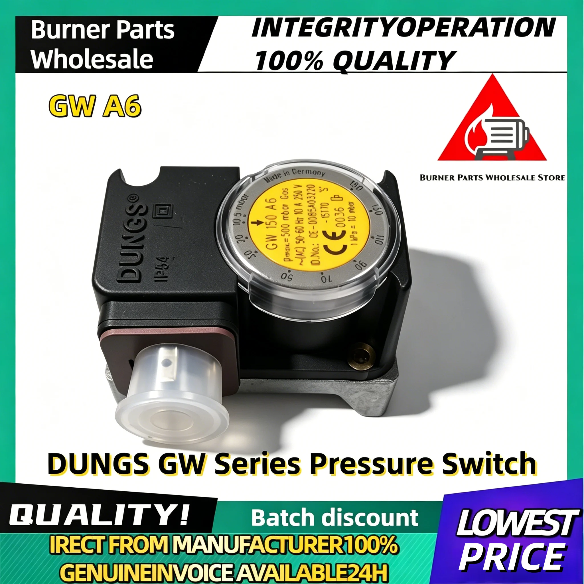 

GW3A6 GW10A6 GW50A6 GW150A6 GW500A6 Original Imported Adjustable Gas Pressure Switch Industrial Heating Burner Spare Parts
