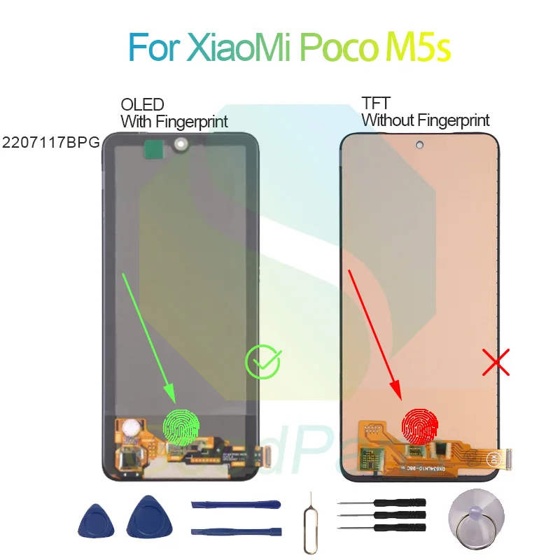 For XiaoMi Poco M5s Screen Display Replacement 2400*1080 2207117BPG Poco M5s LCD Touch Digitizer