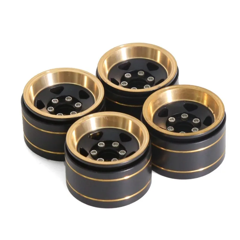 

4pcs 1.0" Brass Beadlock Wheel Hub Wheel Rim For 1/18 1/24 RC Crawler Car TRX4M SCX24 AX24 Upgrade Parts Accessories