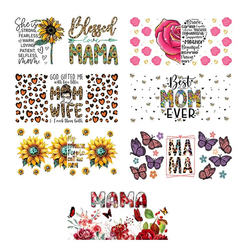 Vibrant Pattern Sticker Cup Sticker for Bottles Windows Mirrors High Stickiness Transfer Stickers for Glass