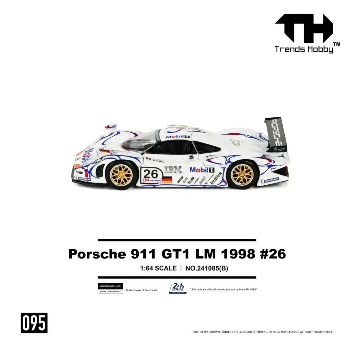 In stock 1:64 TH Trends Hobby GT1 LM1998 Le Mans 24 Championship Alloy die-cast miniature replica car model, adult statue