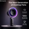 JISULIFE卓上扇風機空気清浄機とRGBライトターボ首振りファンH11 HEPAフィルター100段階風量調節10000mAhバッテリー搭載デスクトップファン 1