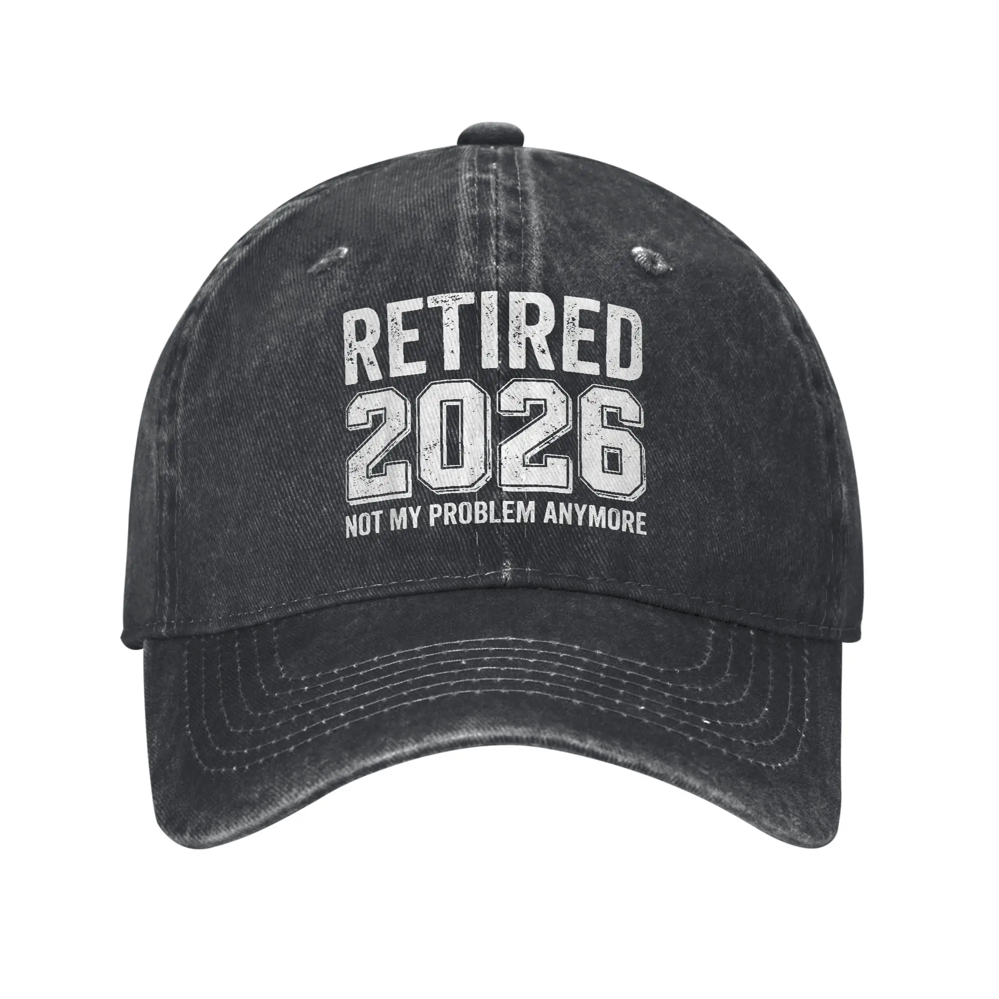 Retirement Retired 2026 Not My Problem Anymore Baseball Caps Vintage Distressed Denim Washed Funny Snapback Hat Outdoor Soft Hat