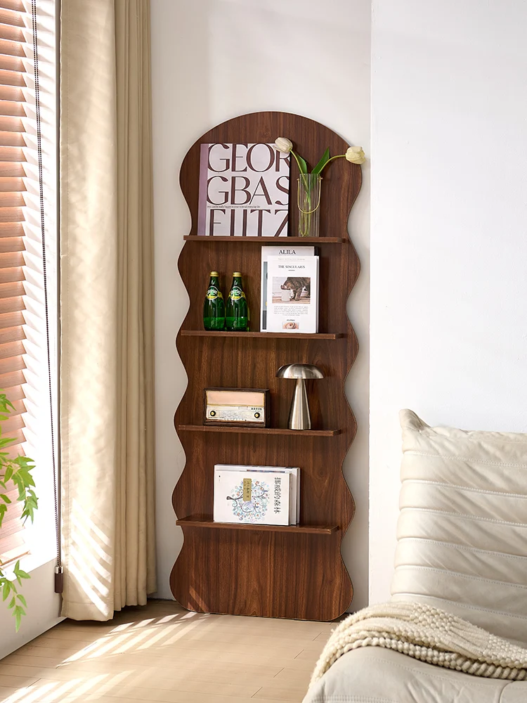

Medieval retro magazine rack Floor-to-ceiling promotional storage Living room wall display rack Household Internet celebrity boo